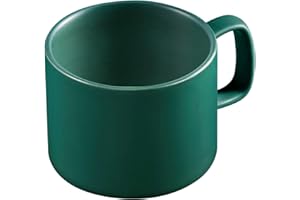 VOBAGA Coffee Mug 11 oz Tea Cup with Flat-Bottom Warming Coffee Milk for Office and Home (Green)