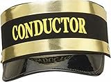 New Black Engineer Train Conductor Hat Cap Gold Trim Railroad Adult