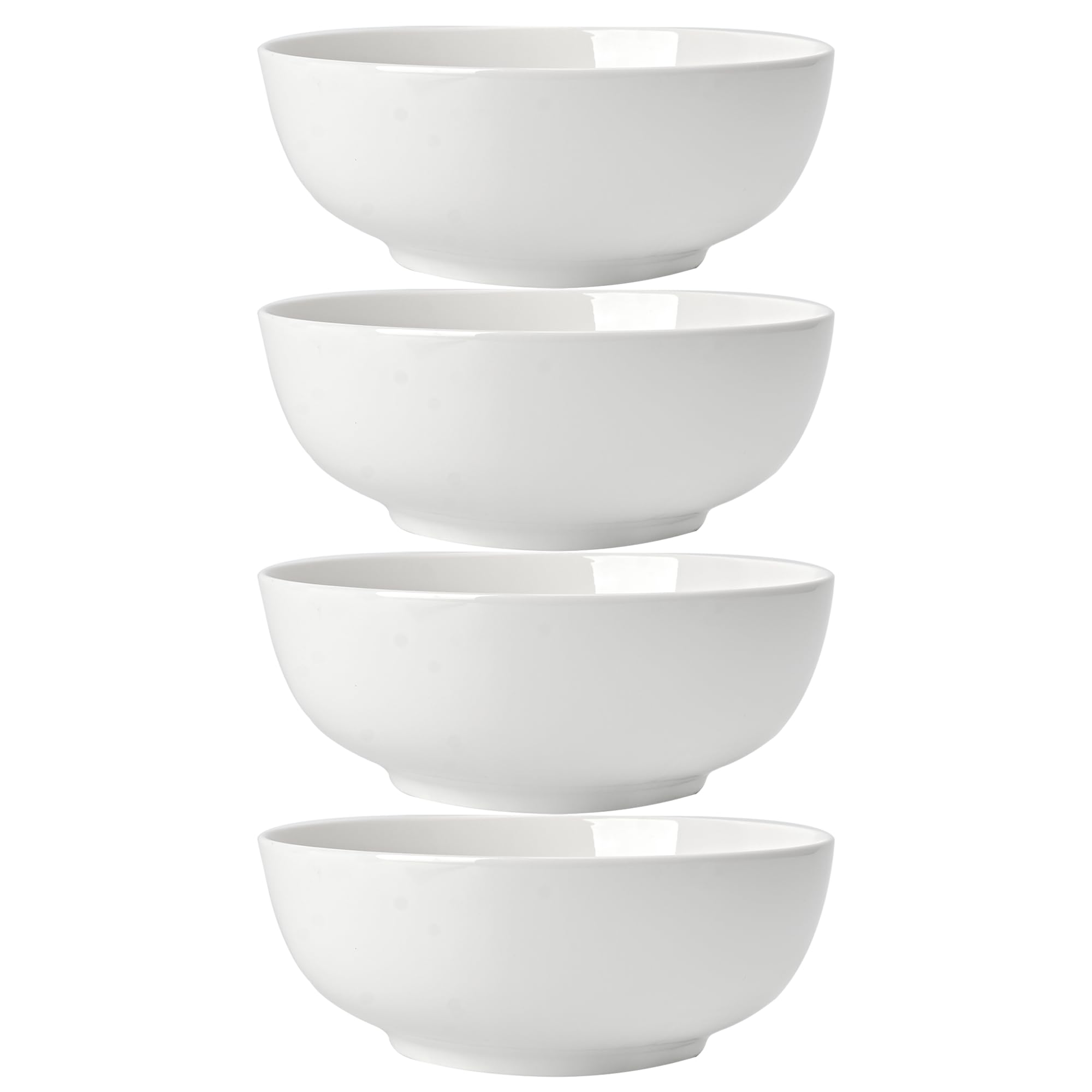 ALLUSEIT Cereal Bowls 40oz, Bone Porcelain Soup Bowl Set of 4, Large Ceramic Bowl for Kitchen, Versatile Serving for Salad Oatmeal Rice etc. Dishwasher & Microwave Safe, White Φ7inch