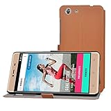 BLU Energy X2 case, KuGi ® BLU Energy X 2 case - BW style High quality ultra-thin PU Leather Case for BLU Energy X 2 smartphone (Brown)