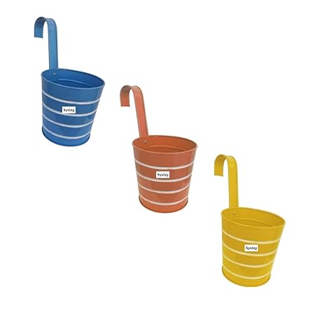 Kraftsplanet Set of Three Garden or Balcony Decor Planter with Detachable Hooks