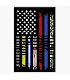 3 Pack USA Flag Decals - Thin Blue, Green, Red Line Reflective Sticker Set 5"x3" For Cars, Trucks, Windows