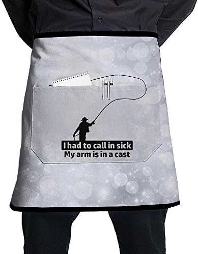 ARM IN CAST Adjustable Apron With Pocket For Grilling Bacon Ladyâ€s Men's Great Gift For Wife Ladies Men Boyfriend