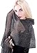 MissShorthair Womens Wedding Evening Wrap Shawl Glitter Metallic Prom Party Scarf with Fringe(Black)