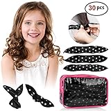 30pcs Hair Rollers - HailiCare Foam Hair Roller for Hair DIY - Flexible Soft Pillow Curlers - No Heat for Women & Kids (Black)