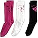 Nike Kids Girl's Graphic Cotton Cushion 3-Pair Pack (Toddler/Little Kid/Big Kid) Multicolor SM (3 Little Kid - 5 Big Kid Shoe)