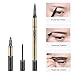 TC Joy 3 in 1 Eyebrow Pencil with Eyebrow Powder and Eyebrow Dye, Professional 3D Eyebrow Cosmetic Makeup Tool, Waterproof Natural and Long-lasting Dark Brown-2#