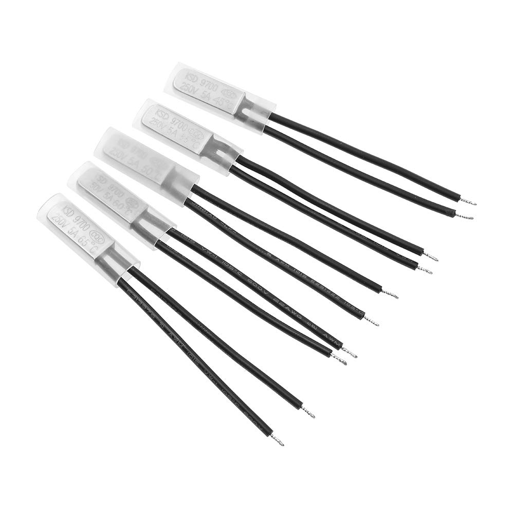 SUPERTOOL KSD9700 5 Pack Normally Closed/Open Thermal Protection Bimetal Temperature Regulator (40°C - 150°C)