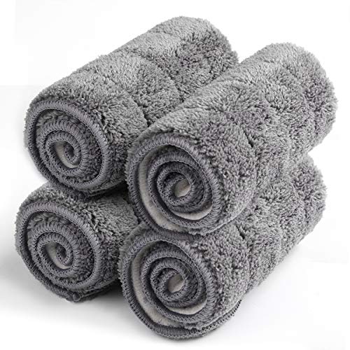 image for YAMTION Microfiber Washable Mop Pad 4 Pcs, Dry and Wet Mop Cloth for S