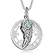 Archangel Michael Sigil Amulet Magic Powers Angel Wing Charm Green Quartz Pendant 18 Inch Necklace