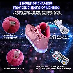 WONZOM LED Light Up Shoes USB Flashing Sneakers for