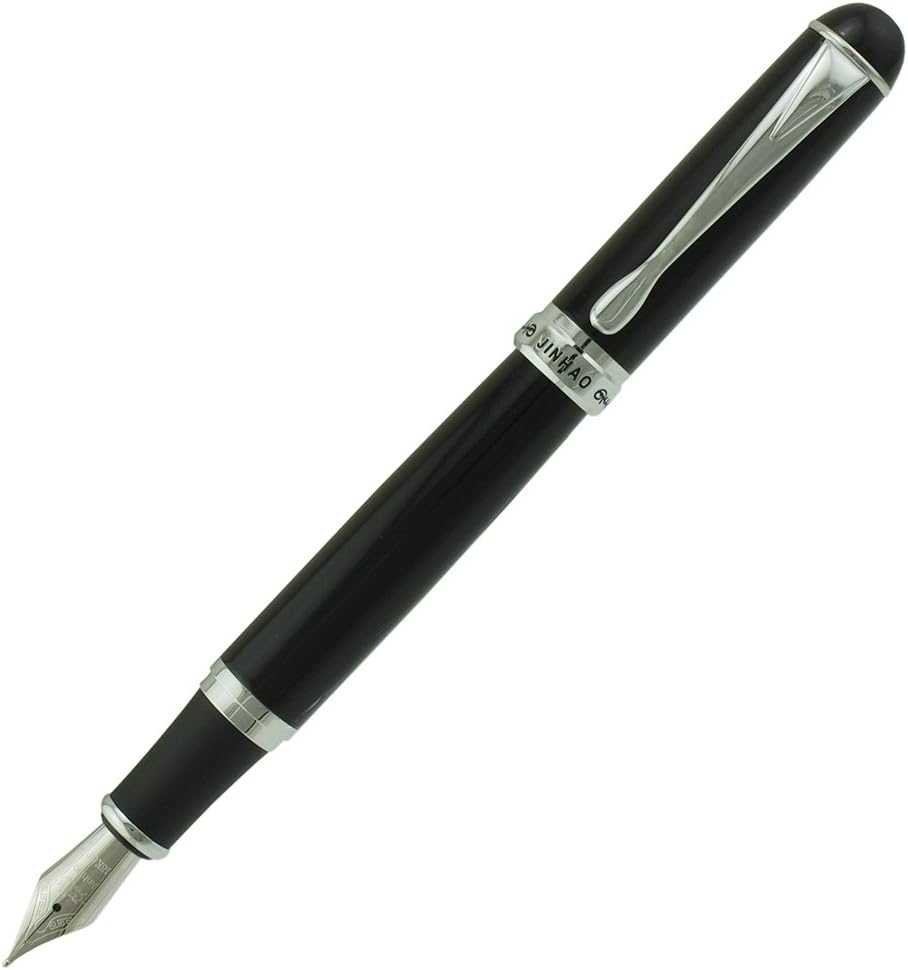 Jinhao X750 Fountain Pen Bright Black Colour Medium Nib 18KGP