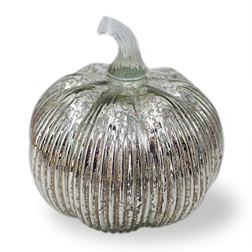 Mercury Glass Light up Pumpkin with Timer Fall Decoration for Home