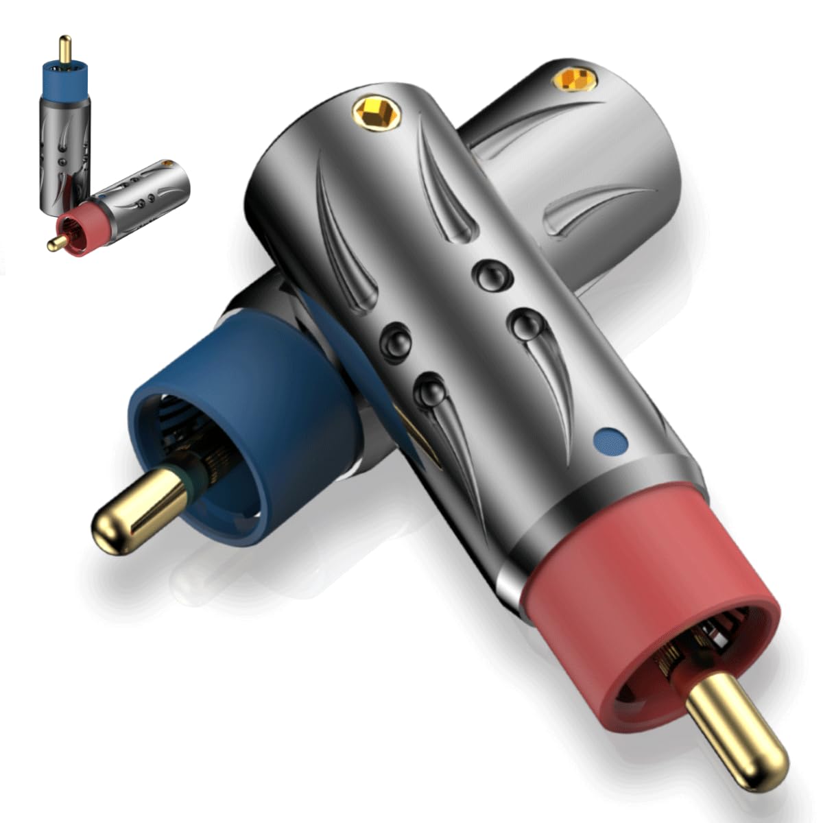 Viborg 4Pcs Rca Plug Solder Pure Copper Gold Plated Male Rca Connector For Cables Up To 8.5mm