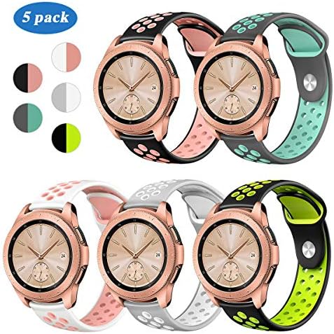 Compatible Samsung Galaxy Watch (42mm) Band/Galaxy Watch Active (40mm) Bands,Valband Soft Silicone 20mm Watch Band Replacement Sport Strap Wristband for Women Men