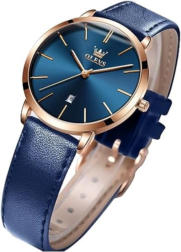 OLEVS Women's Watches for Ladies Female Wrist Watch Leather Band