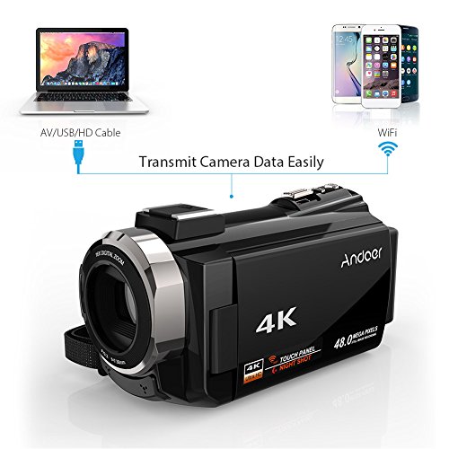 Andoer-4K-1080P-48MP-WiFi-Cmara-de-Video-Digital-Grabadora-de-Videocmara-con-Lente-Macro-039X-Micrfono-Externo-Novatek-96660-Tctil-Capacitiva-IR-Visin-Nocturna-Infrarroja-16X-Zoom-Digital