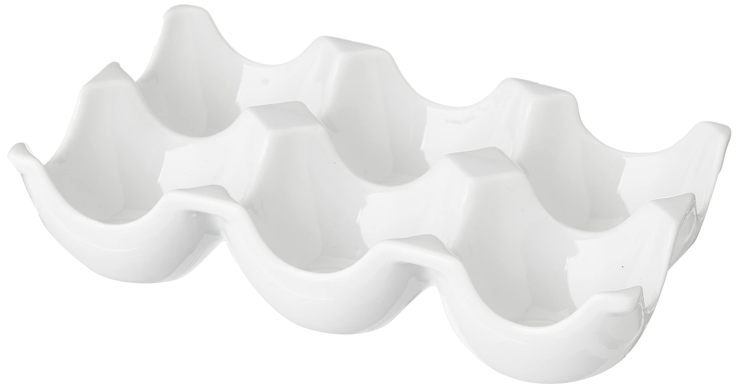 Apollo 1742 White Ceramic 6 Egg Holder, 15.7x10x3.8