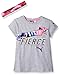 PUMA Girls' Big Tee with Headband, LT Heather Grey, X-Large (16)