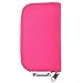 Foxnovo 22-Slots SD SDHC MMC CF Micro SD Memory Card Holder Pouch Case Zippered Storage Bag Protector (Rosy)