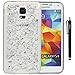 IYCK S5 Case, Galaxy S5 Case, Luxury Bling Glitter Sparkle [Gold Foil Embedded] Transparent Flexible Soft Rubber Gel TPU Protective Shell Hybrid Bumper Case Cover for Samsung Galaxy S5 - Silver