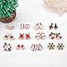 Women Christmas Earring Stud - 12 Pairs Hypoallergenic Christmas Gifts for Teens Girls Cute Festive Earrings Jewelry Set Party Gold-tone