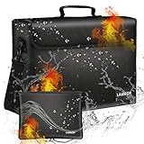 Fireproof Document & Money Bags, Extra Large Fireproof Safe and Water Resistant Bag (17.2″ x 12.5″ x 5.5″) with Bonus Bag (8.8″ x 7.3″), Silicone Coating Fireproof Bag with Zipper for Cash, Valuables