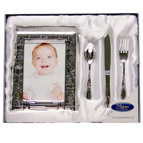 My Christening Day Chritening Gift Set, Frame Knife Fork & Spoon