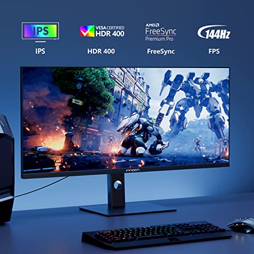 INNOCN 4k Gaming Monitor 40 Inch - Ultrawide, 144Hz 2ms (GTG) - 3440 x 1440P Screen with FreeSync, 21:9 IPS Widescreen, HDR 400, 100% sRGB, HDMI 2.0, USB C 90W, Height Adjustable, 40C1R