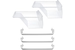 SUPHOMIE 2 Pack Upgraded 240337103 Crisper Drawer Bins, 2 x 240534901 & 1 x 240534701 Door Shelf Rack Bar - Compatible with Frigidaire Kenmore Refrigerators
