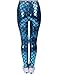 HDE Girl's Shiny Mermaid Leggings Metallic Fish Scale Tights Mermaid Costume (Teal, 6/6X)