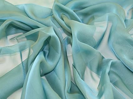 Kleiderstoff, kationisches Chiffon, silberfarben, Meterware