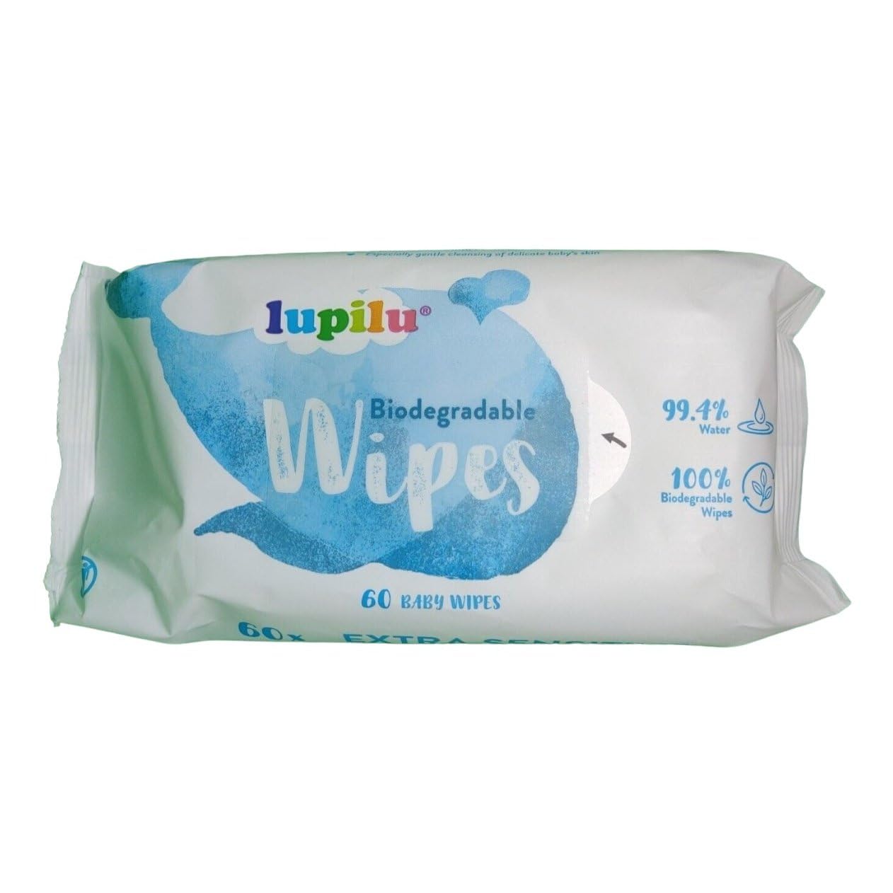 12 PACKS 99% Water Pure Newborn Baby Wipes SENSITIVE (60 wipes per pack) Biodegradable Made from 100% Plant Fibres LUPILU