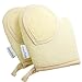 Kiloline 100% Naturals Exfoliating & Deep Cleansing Double-sided Loofah Pads Glove Nature's flexible Luffa Fibres Sponge Scrubber Brush Close Skin Massaging Regenerating For Shower & Face Cleanses