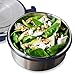 LunchBots Stainless Steel Salad Bowl with Click On Lid Lunch Containers Reusable Lunch Container with a 4 Cup Capacity - 32oz, Navy Blue Lid