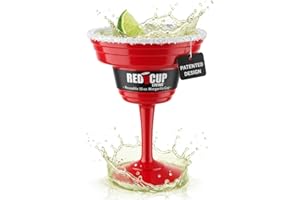 Red Cup Living Plastic Margarita Glasses, 15 oz Large Margarita Glasses | Red Cup Style Margarita Cups, BPA Free Giant Margar