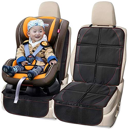 ELR 2 Pcs Baby Car Seat Protector Toddler Child Car Safety Booster Seat Portable Cover Black Stain Protection Non-slip Car Seat Protector for Kids Pets Car SUV Vehicle …