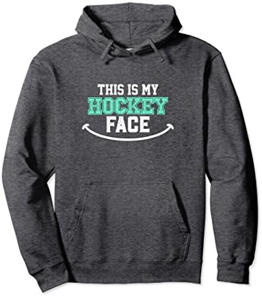 Unisex This is my Hockey Face Smiley Hoodie Hooded Sweatshirt 2XL Dark Heather