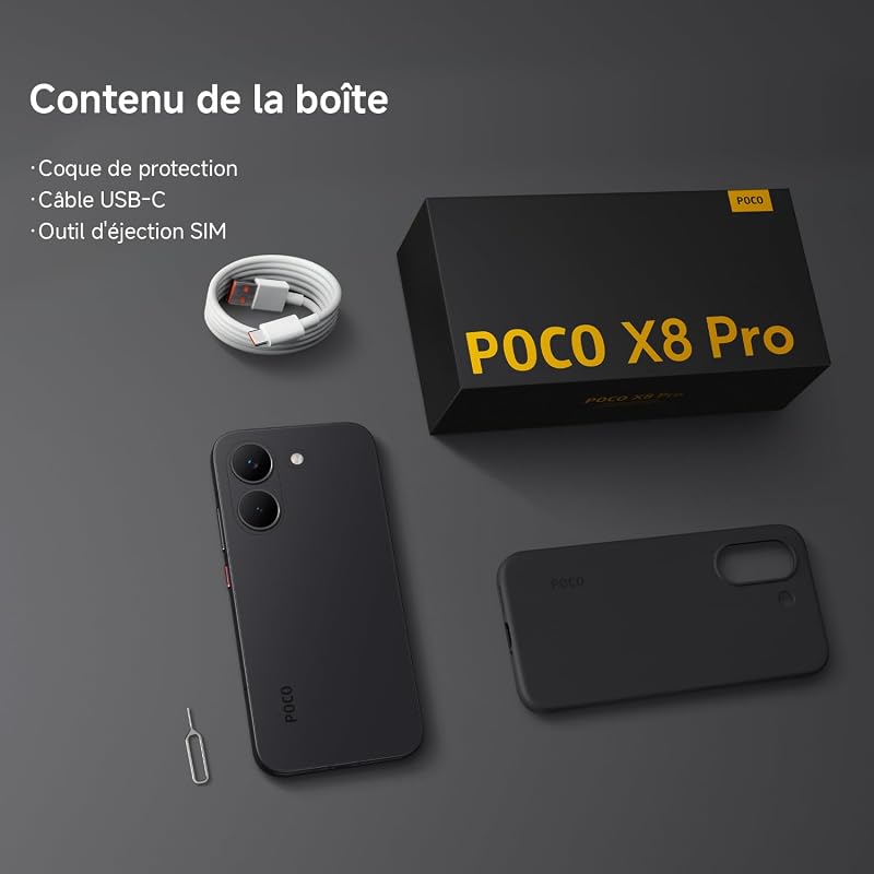 POCO X8 Pro Smartphone12+512Go Processeur Dimensity 8500-Ultra-Blanc