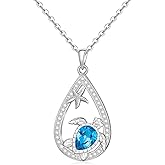 Iringnier Turtle Necklace for Women Sterling Silver Sea Turtle and Starfish Pendant Necklace Jewelry Gift for Women