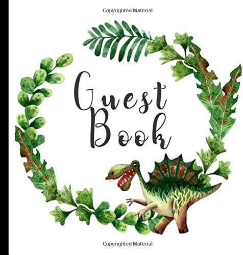 Guest Book: Beautiful Dinosaur Theme Party Guest Book Includes Gift Tracker and Picture Memory Section (Dinosaur Party Guest Books)