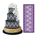 ART Kitchenware Floral Mesh Cake Stencils Rose Flower Cake Lace Stencil Wedding Cake Side Stencils Template Mold Cake Decorating Bakery Tool 19.3