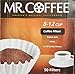 Mr. Coffee Basket Coffee Filters, 8-12 Cup, White Paper, 8-inch, 50-Count Boxes (Pack of 12) (Packaging May Vary)