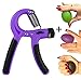 Elite Sportz Adjustable Hand Gripper and 3 Hand Grip Balls - Resistance Range of 22lbs to 88lbs (Purple)