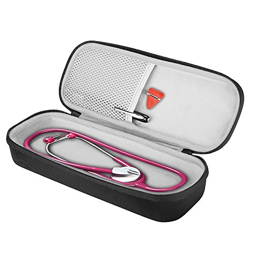 BOVKE Stethoscope Case for 3M Littmann Classic III Monitoring, Lightweight II S.E, Cardiology IV Diagnostic Stethoscopes - Extra Room fits Pen Light Scissors Pulse Oximeter Nurse Accessories, Black - Thumbnail 7