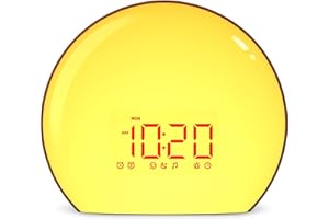 Magicteam Sunrise Alarm Clock Wake Up Clock Natural Sunset Simulation 21 Soothing Sounds Dual Alarm 6 Times Snooze 28 Ringtones Dimmable 12 Colors Night Light 10 Timer Options Adjustable Volume