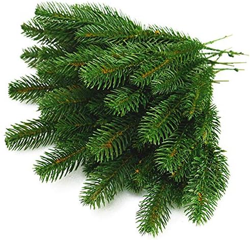 wonuu 25pcs Artificial Pine Green Leaves Needle Garland for Christmas Embellishing and Home Garden Decor, Green-25 Pack 9.4x4.7''