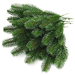 wonuu 25pcs Artificial Pine Green Leaves Needle