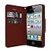 GPL Cellto Apple iPhone 4 iPhone 4S Premium Wallet Case [Dual Magnetic Flap] Diary Cover PU EPI Leather + Life Time Warranty - Black Brown