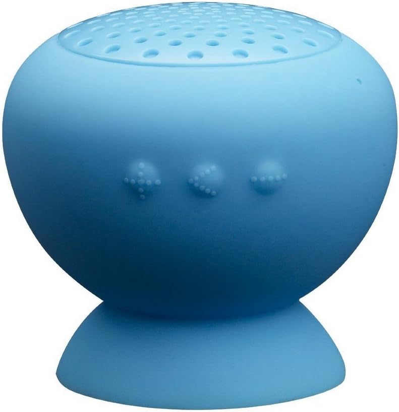 HKWX Silicone Suction Mini Mushroom Wireless Bluetooth Speaker with Microphone, Blue